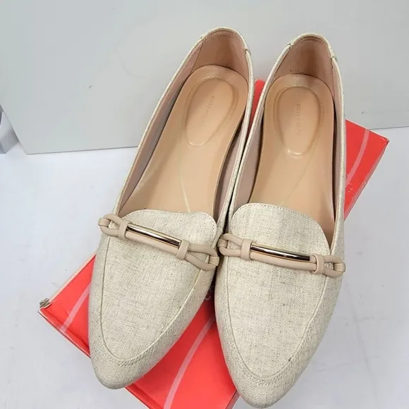 Easy Spirit Eflex Carlina Slip-On Pointy Toe Dress Flats Linen SIZE 10 NIB NWT