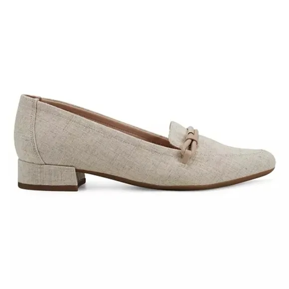 Easy Spirit Eflex Carlina Slip-On Pointy Toe Dress Flats Linen SIZE 10 NIB NWT