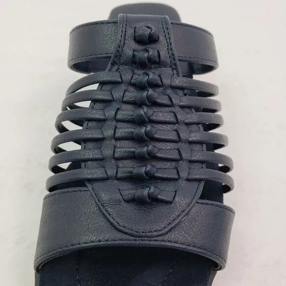 Easy Street Solite Airy Womens Size 7W Navy Slip On Casual Sandals