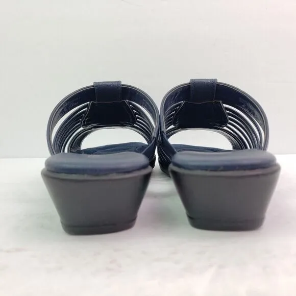 Easy Street Solite Airy Womens Size 7W Navy Slip On Casual Sandals