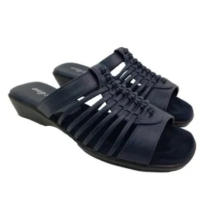 Easy Street Solite Airy Womens Size 7W Navy Slip On Casual Sandals