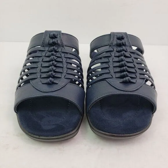 Easy Street Solite Airy Womens Size 7W Navy Slip On Casual Sandals