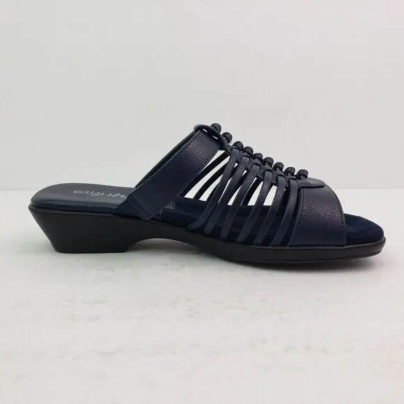 Easy Street Solite Airy Womens Size 7W Navy Slip On Casual Sandals