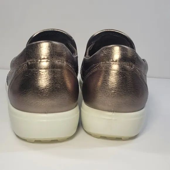 Ecco Brown and White Loafers Slip-On Shoes
