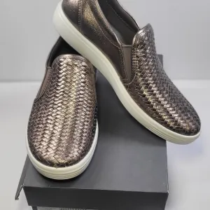 Ecco Brown and White Loafers Slip-On Shoes