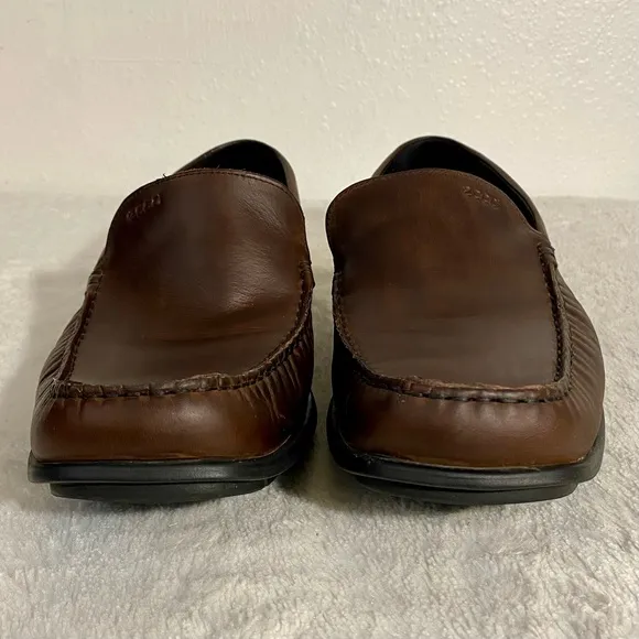 Ecco Brown Leather Moc Driving Loafers Size 45 EU (Men’s 13-13.5 US) Slip On