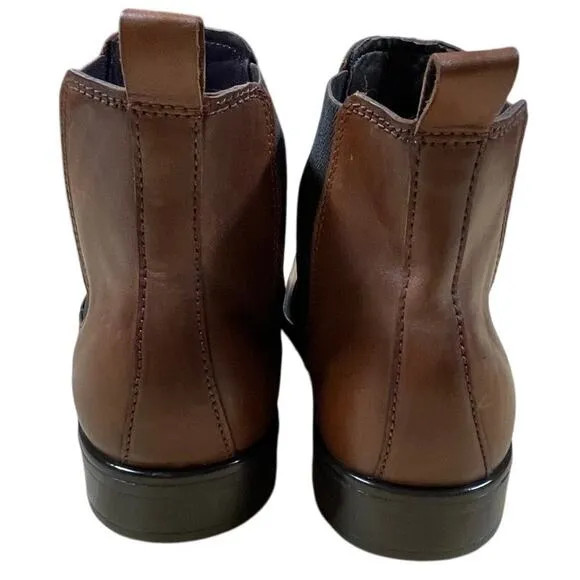 Ecco CityTray Men's Brown Leather Chelsea Bootie Size 6.5 New Without Box