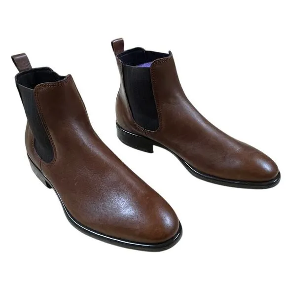 Ecco CityTray Men's Brown Leather Chelsea Bootie Size 6.5 New Without Box