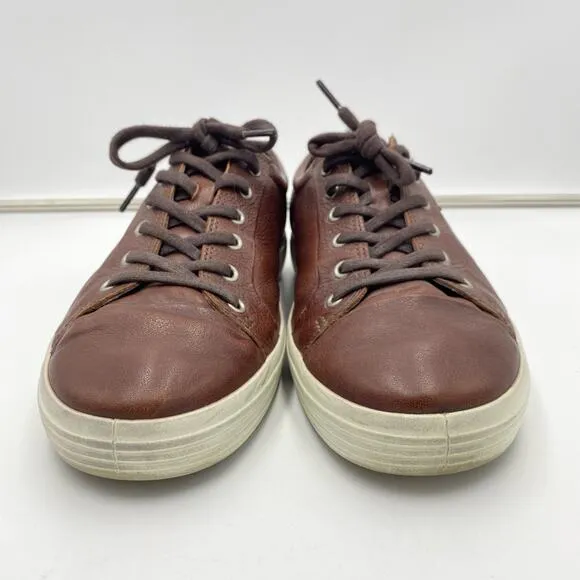 ECCO Men's Brown Leather Low Top Lace Up Sneakers Size 10