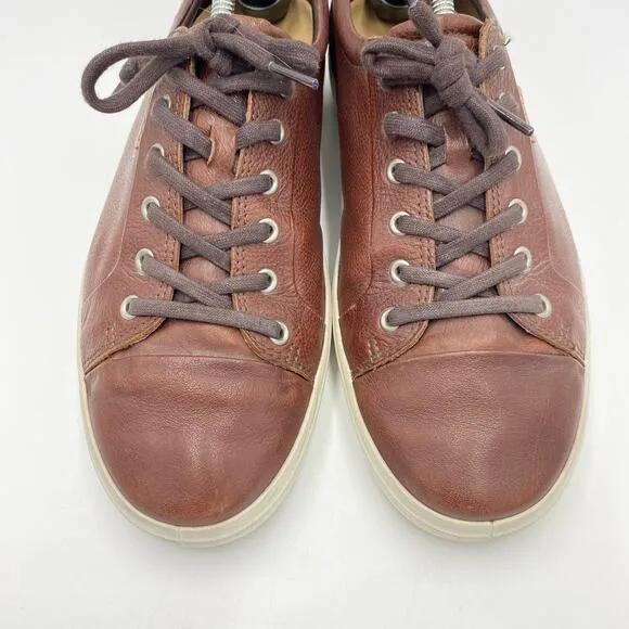 ECCO Men's Brown Leather Low Top Lace Up Sneakers Size 10