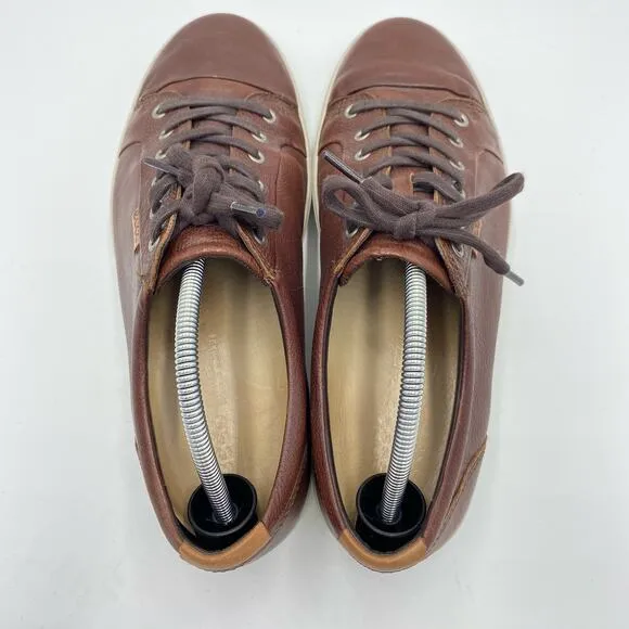 ECCO Men's Brown Leather Low Top Lace Up Sneakers Size 10