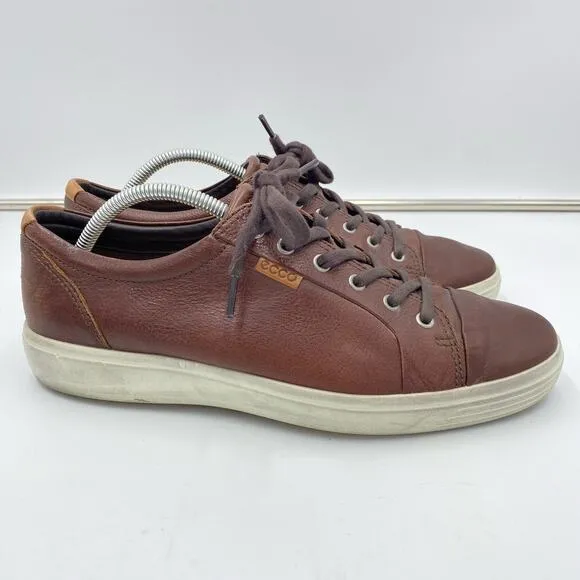 ECCO Men's Brown Leather Low Top Lace Up Sneakers Size 10
