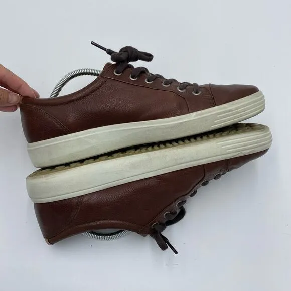 ECCO Men's Brown Leather Low Top Lace Up Sneakers Size 10