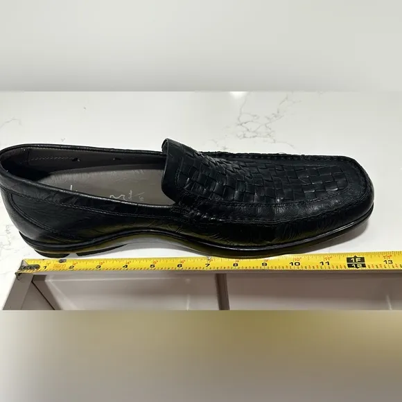 Ecco Men's Lounge Moccasin Black Woven Leather Slip On Loafer Shoes Sz 46 us 13