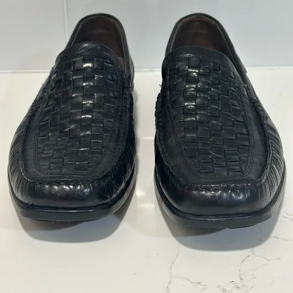 Ecco Men's Lounge Moccasin Black Woven Leather Slip On Loafer Shoes Sz 46 us 13