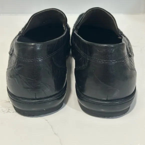 Ecco Men's Lounge Moccasin Black Woven Leather Slip On Loafer Shoes Sz 46 us 13