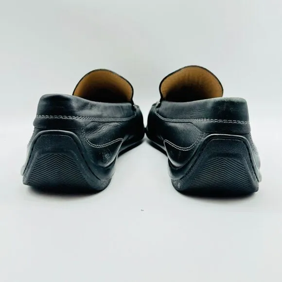 Ecco Shoes Mens EU 42 US 8 Black Leather Loafers Driving Slip On Casual Comfort