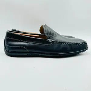 Ecco Shoes Mens EU 42 US 8 Black Leather Loafers Driving Slip On Casual Comfort