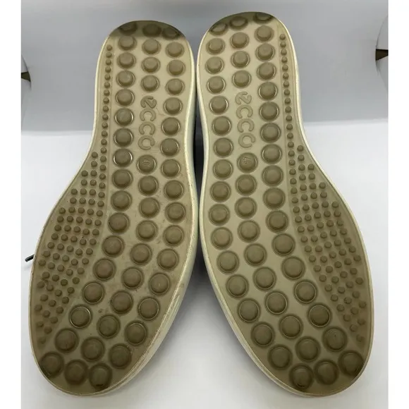 Ecco Soft 7 Marine Perforated Navy Low Top Sneakers Size 12 Blue Leather Mens
