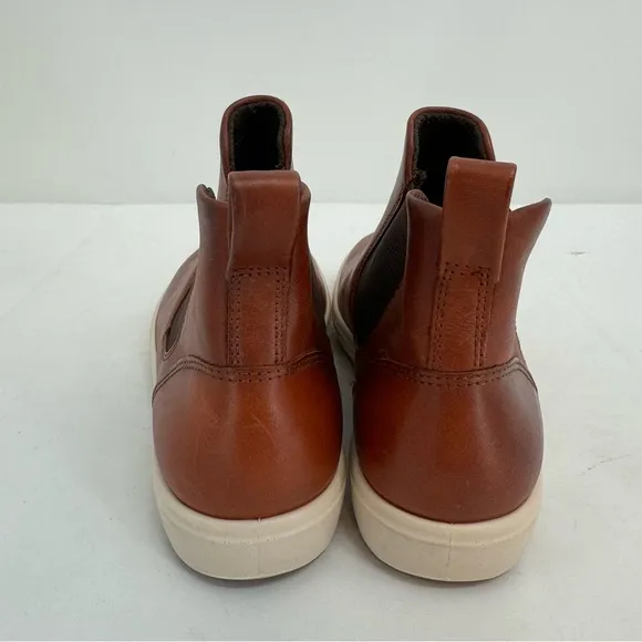ECCO SOFT 7 WOMENS CHELSEA BOOTS LEATHER COGNAC BROWN SIZE 37 EU (6 - 6.5 US)