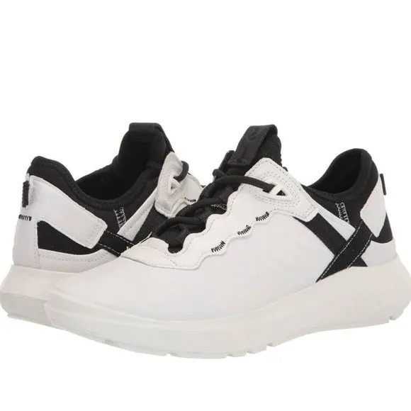 Ecco Womens ATH-1FW Sneakers Low Top Leather Black White