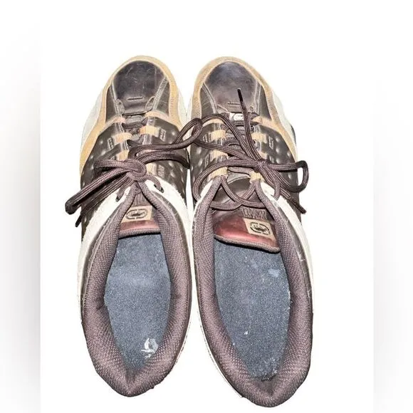 Ecko Unltd brown, tan and black leather low top lace sneakers men’s size 13