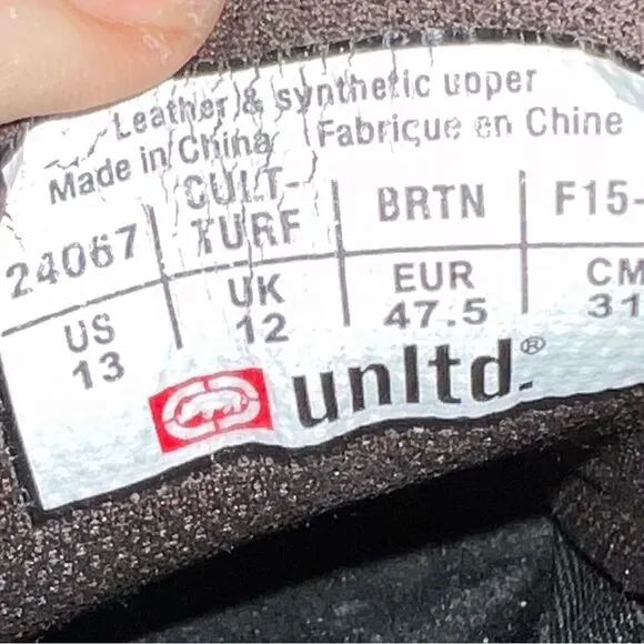 Ecko Unltd brown, tan and black leather low top lace sneakers men’s size 13