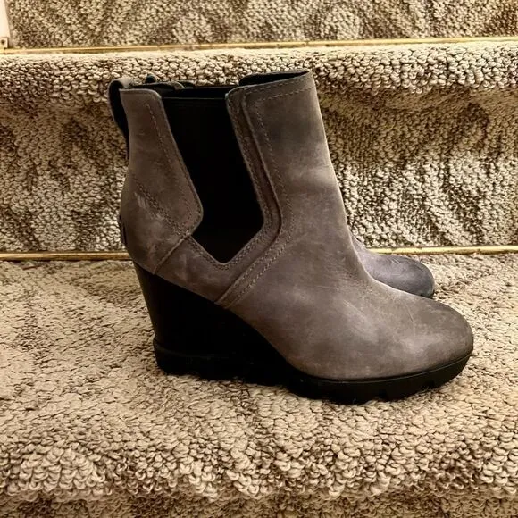 EEUC Sorel Joan Uptown Chelsea Bootie Boots in Quarry Gray Size 6 Medium