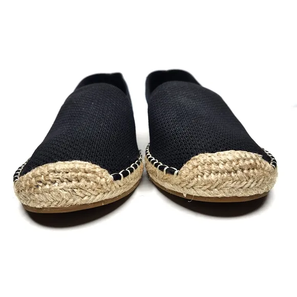 Eileen Fisher Black Canvas Espadrilles Womans 9