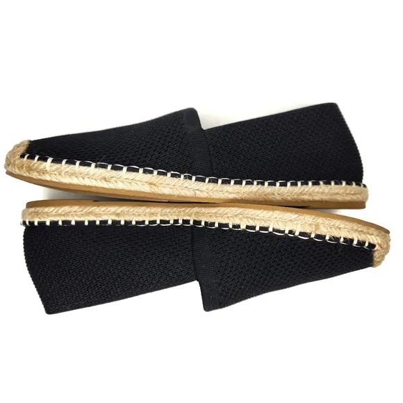 Eileen Fisher Black Canvas Espadrilles Womans 9