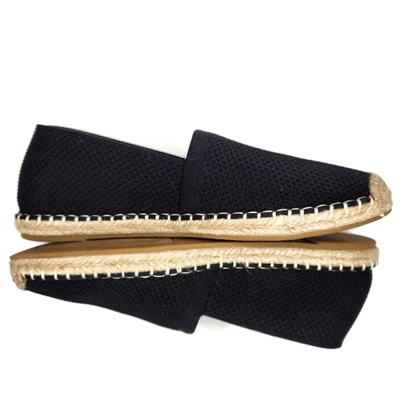 Eileen Fisher Black Canvas Espadrilles Womans 9