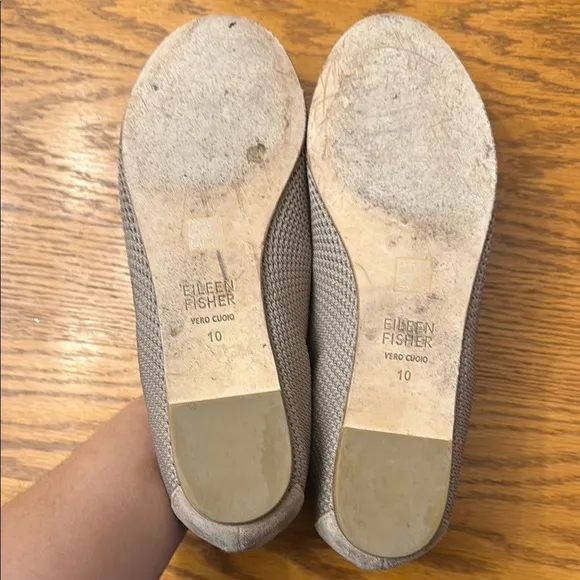 Eileen Fisher Gray Ballet Flats with Knitted Upper