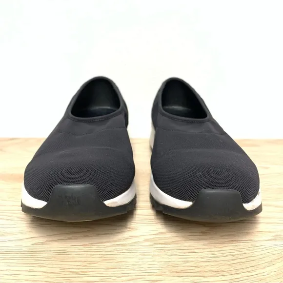 Eileen Fisher Hug Slip On Wedge Platform Sneakers 7.5‎ Stretch Mesh Black White