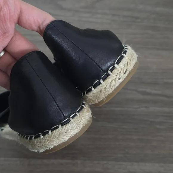 Eileen Fisher Lee Black Espadrille Flats, Size 6