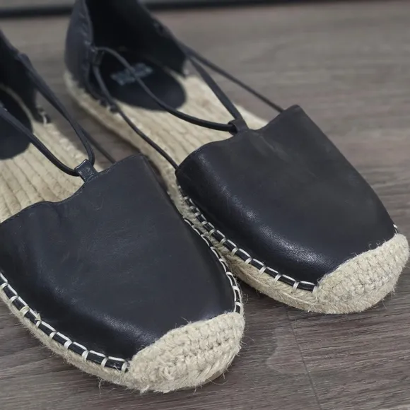 Eileen Fisher Lee Black Espadrille Flats, Size 6