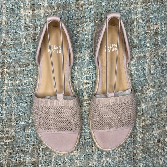 Eileen Fisher Mews Slip On Padded Espadrille Sandals in Stretch Blush