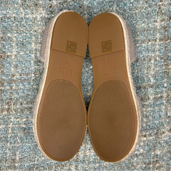 Eileen Fisher Mews Slip On Padded Espadrille Sandals in Stretch Blush