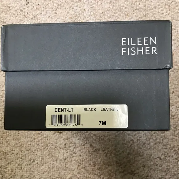 Eileen Fisher New Black leather ankle strap sandals w/ back zipper -7