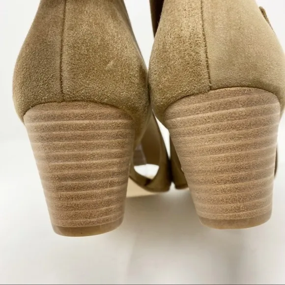 Eileen Fisher Suede Peep Toe Wedge Sandals