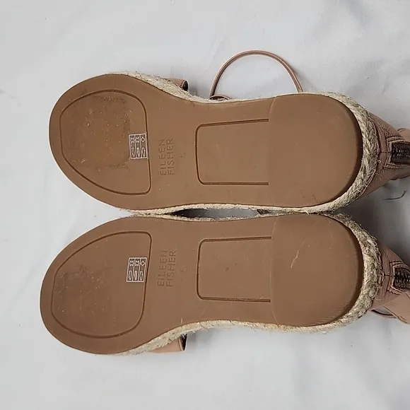 EILEEN FISHER🚨NEW🚨LEE D'ORSAY FLAT LEATHER ESPADRILS LADIES 5 NWOB●EXQUISITE●