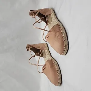 EILEEN FISHER🚨NEW🚨LEE D'ORSAY FLAT LEATHER ESPADRILS LADIES 5 NWOB●EXQUISITE●