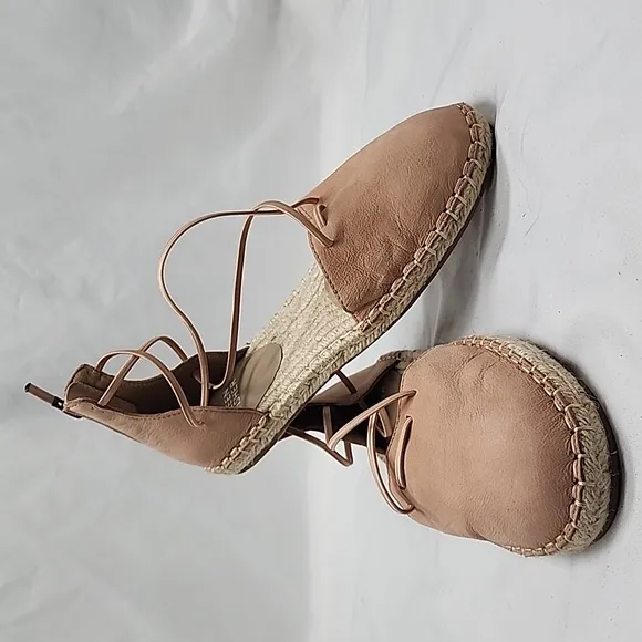 EILEEN FISHER🚨NEW🚨LEE D'ORSAY FLAT LEATHER ESPADRILS LADIES 5 NWOB●EXQUISITE●