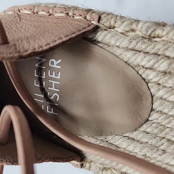 EILEEN FISHER🚨NEW🚨LEE D'ORSAY FLAT LEATHER ESPADRILS LADIES 5 NWOB●EXQUISITE●