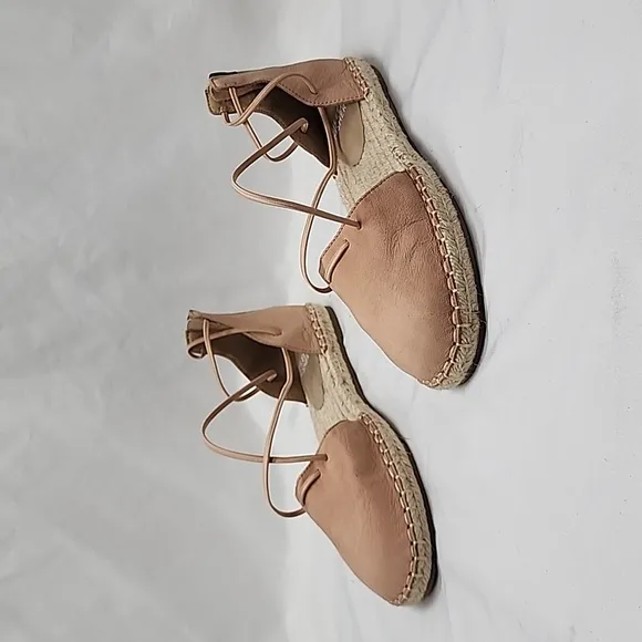 EILEEN FISHER🚨NEW🚨LEE D'ORSAY FLAT LEATHER ESPADRILS LADIES 5 NWOB●EXQUISITE●