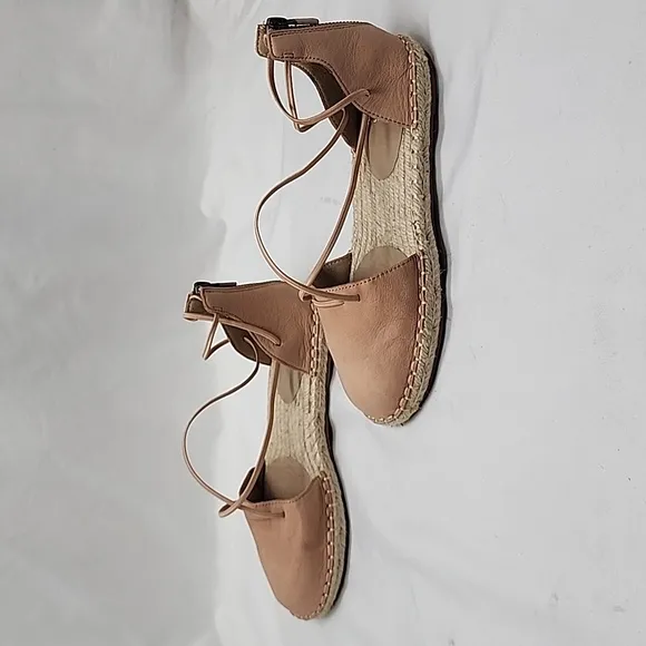 EILEEN FISHER🚨NEW🚨LEE D'ORSAY FLAT LEATHER ESPADRILS LADIES 5 NWOB●EXQUISITE●