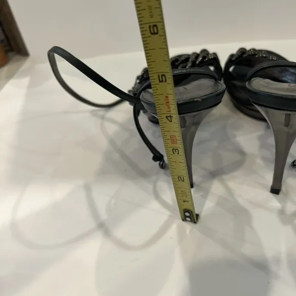 Elegant Dark Green Chain Strap Gucci Women's Sandals Size 39
