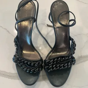 Elegant Dark Green Chain Strap Gucci Women's Sandals Size 39
