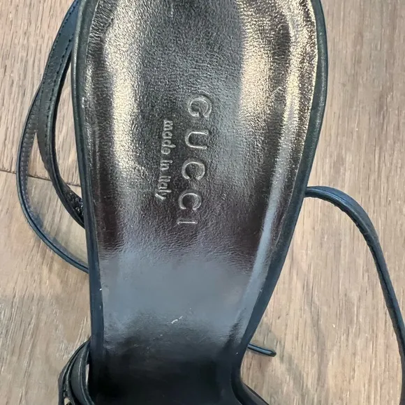 Elegant Dark Green Chain Strap Gucci Women's Sandals Size 39