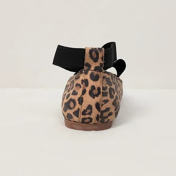 Elephantito Girl's Size 6 Melissa Flats Suede Leopard Brown Ballet Slip-on Shoes