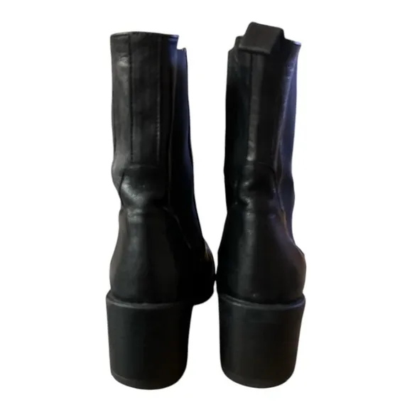 Emanuele Castro Made In Italy Black Leather Chelsea Ankle Boots Size 39/ US 8.5